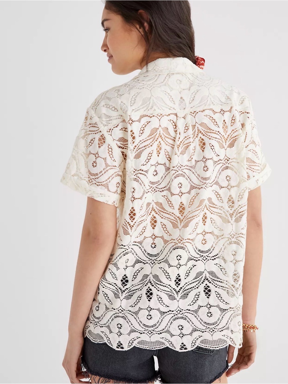 Anthropologie Maeve Lace Surf Shirt - Picture 4 of 9